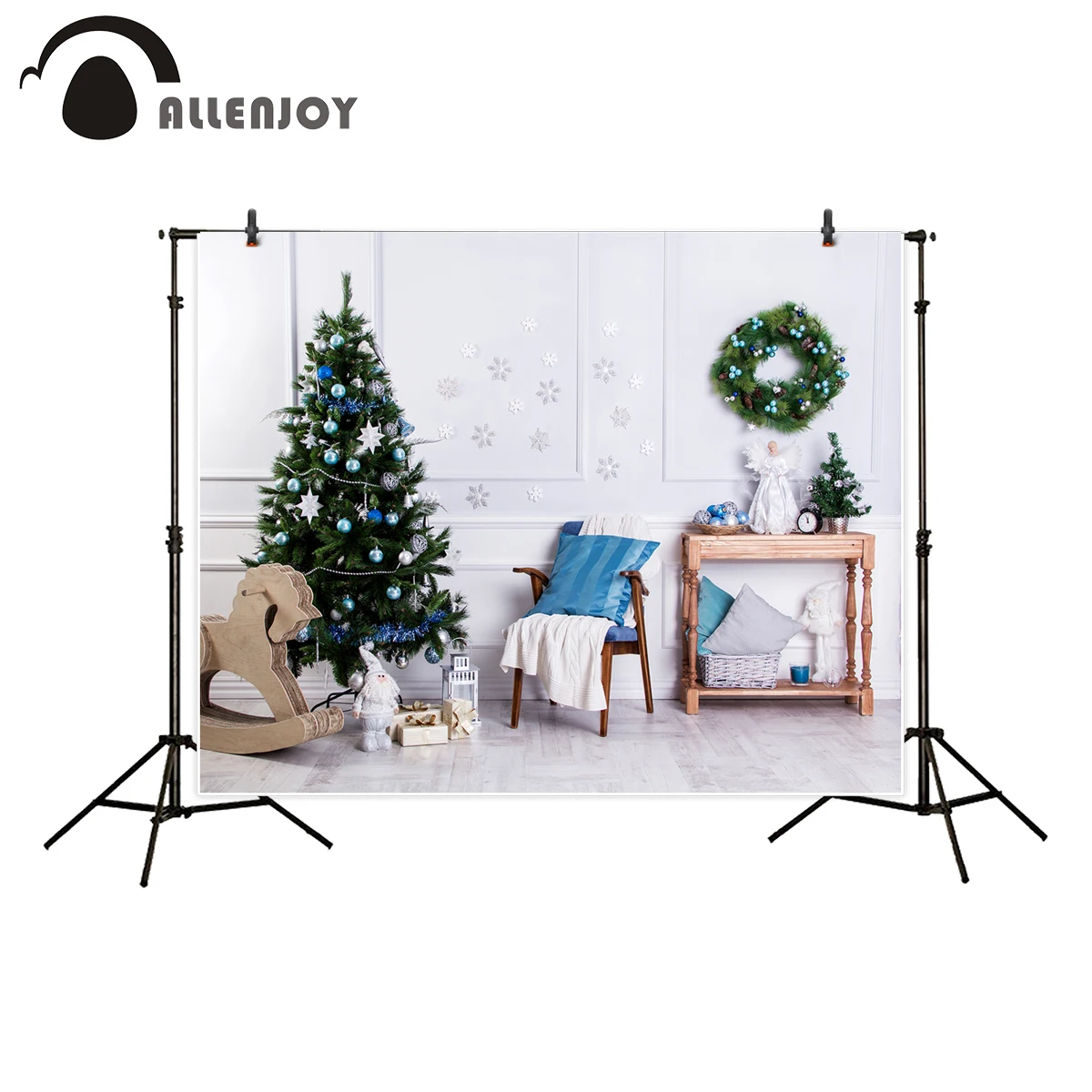 Allenjoy photography backdrop Christmas tree trojan horse snowflake wall background printed photographic computer printing