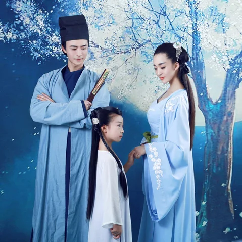 Si Shui Nian Hua Family Photo Mum - Dad - Daughter Costume Set Parent-Child Hanfu Set Traditional Hanfu Costume