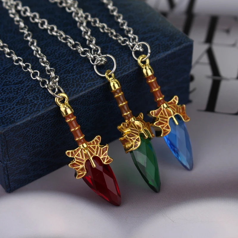 Fahion Game Dota series Defense Of The Ancients Crystal Weapon Scepter Of Aghanim jewelry Crystal Stone pendant necklace