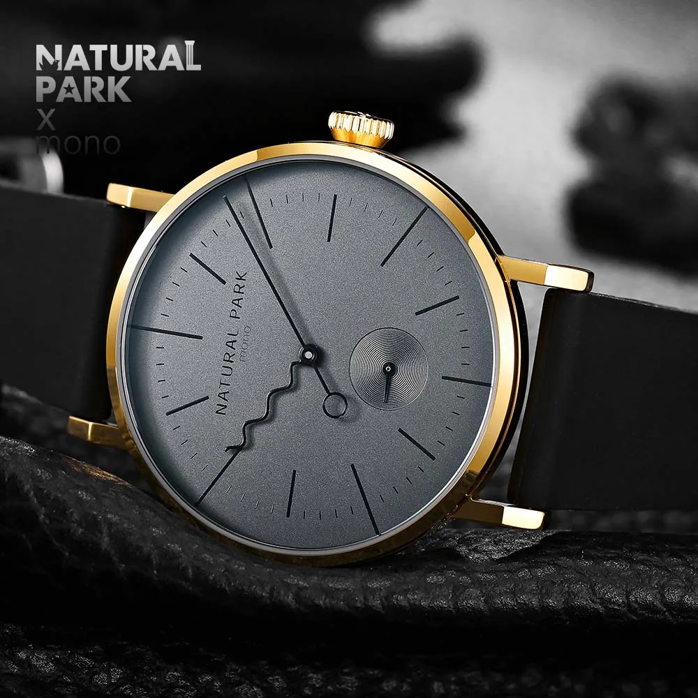 Relojes hombre Top merk luxe Quartz Horloge mannen Casual Business NATUURLIJKE PARK Rode silicagel Riem Horloge mannen Relogio gift Mannelijke