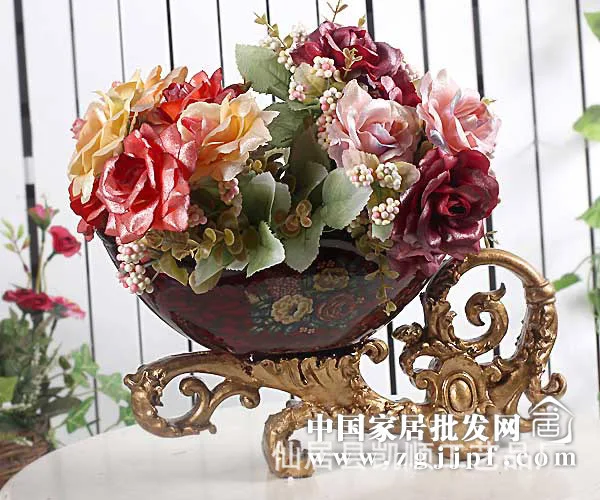 

Factory direct wholesale supply of bulk resin painted vases / fruit bowl CZ666-11