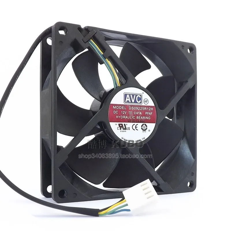 Original AVC 12V  0.41A  9025 92MM 90MM 90*90*25mm  92*92*25mm Cooing fan  For  CPU Cooling Fan DS09225R12H  With PWM 4pin