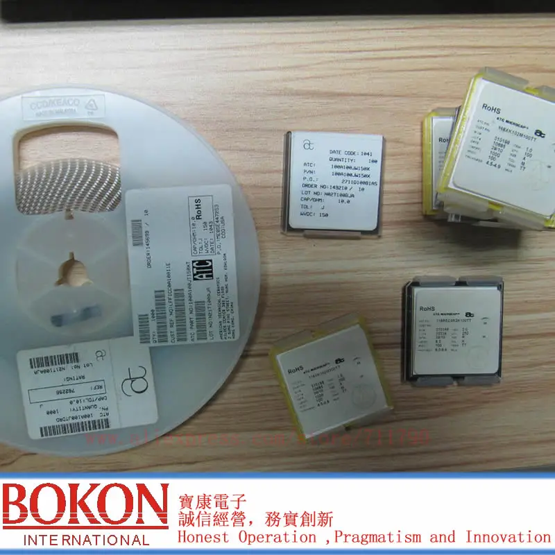 Capacitores de baixo ESR High Q com tampa, chip de cerâmica, tamanho, 91pF, 500V, A910J, P90, ATC100B910JT500XT, 100B910JW500XT, SMD, 1111, 1210