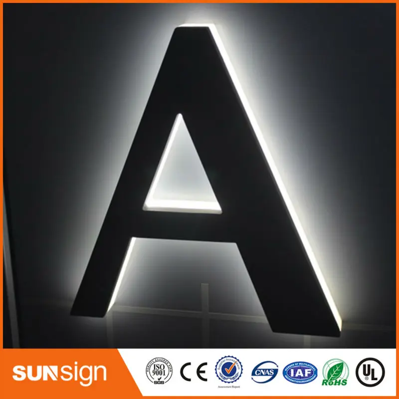 Hoge Kwaliteit Geborsteld Rvs Front Backlit Letters