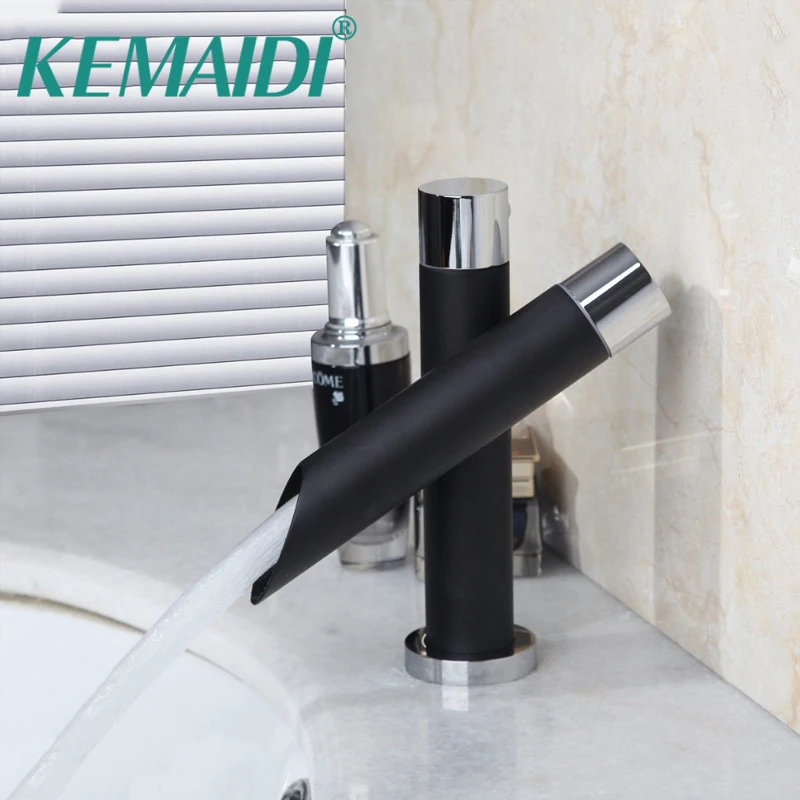 

KEMAIDI Bathroom Black Painting Faucets Sink Mixer Water Tap w/ 1 Handle Single Hole Taps torneira cozinha grifo cocina