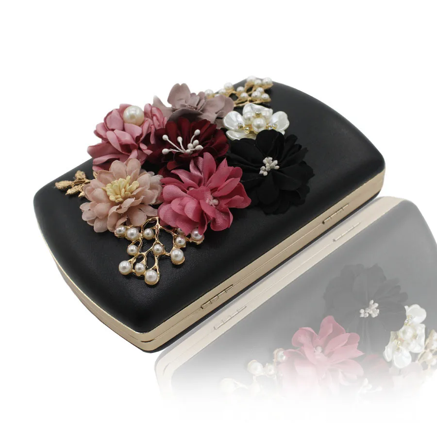 2017  Time-limited Pocket Small(20-30cm) Flower Pearl Rhinestone New Arrival Sweet Women Day Clutch Bridal Bag