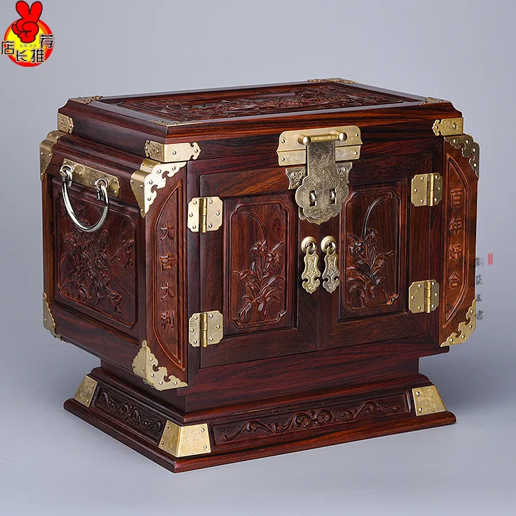 Red wood carved jewelry box jewelry box dresser red wood furniture decoration for wedding gifts Xian