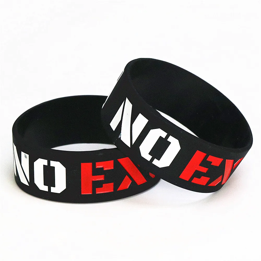 1PC Fashion No Excuses Motivation Silicone Wristband Sports Rubber Bracelets & Bangles Used In Any Sport Activities Gift SH076