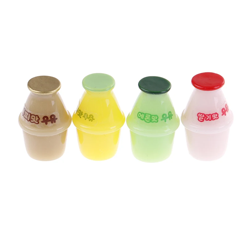 4Pcs Resin Miniature Kitchen Accessories Mini Juice Milk Cup Milk Cup Drinking Water Cups Water Play 1:12 DollhouseToys