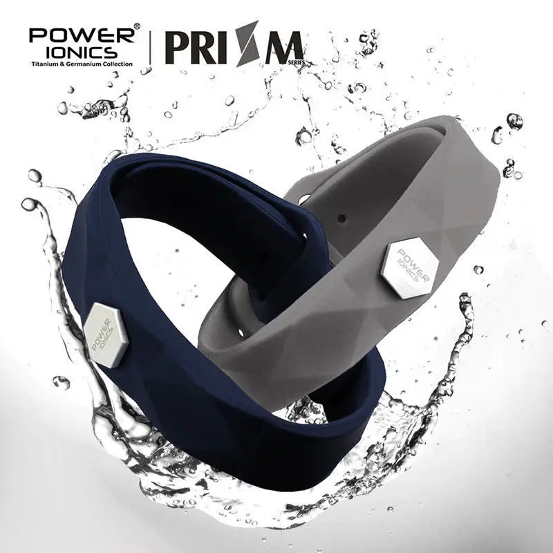 Power Ionics Prism Waterproof Men Women Ions Germanium Fashion Sports Health Bracelet Wristband Gifts Hard Box