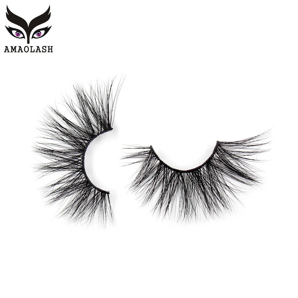 AMAOLASH 25mm Lashes 3D Mink Eyelashes Fluffy Dramatic Eyelashes Natural Long False Eyelashes Lightweight Crisscross Mink Lashes