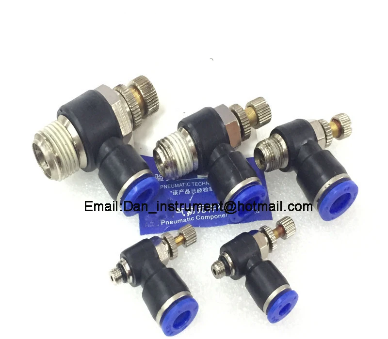 5 pcs / lot 8 mm Thread 3 / 8 Pneumatic throttle SL Settings Series Quick Connector Exhaust Valve SL8-03