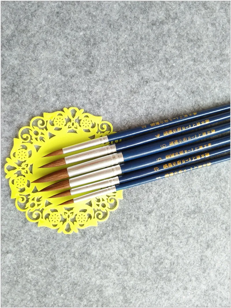 boutique tip round 6 pcs/suit weasel hair gouache paintbrush oil paint brush water color brush artists art brush Art Supplies