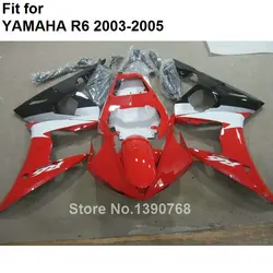 7無料ギフトオートバイヤマハyzf R6 2003 2004 2005赤白黒フェアリングセットYZFR6 03 04 05 BC79