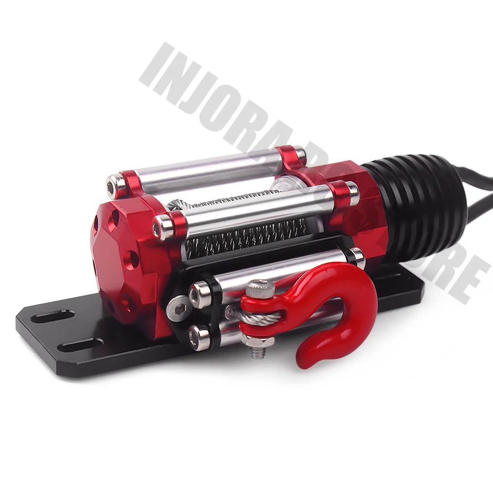 1Pcs Metal Electric Automatic Winch for 1/10 RC Crawler TRX4 Axial SCX10 90046 D90 D110