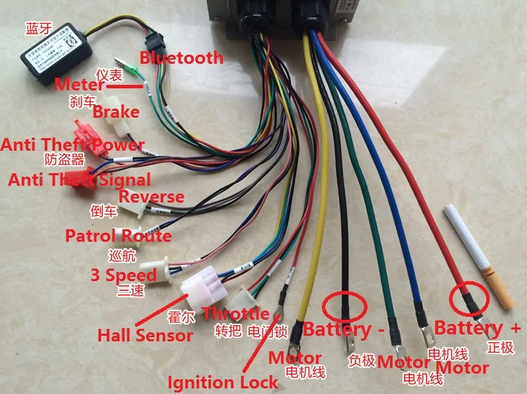 Fast Shipping Bluetooth 60~120V Max 100A Suit for DC brushless motor 2000W~3000W E-bike electric bicycle speed control