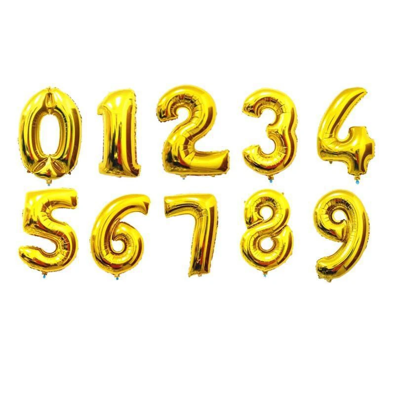 16‘’ 32 inches 0-9 Number 9 colors available Foil Balloons globos Digit Ballons Birthday Party decorations kids Wedding Balloon