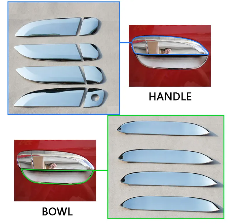 For Honda Fit Jazz Chrome Door Handle Covers Trim Set of 4Pcs 2001-2013 Car Accessories Stickers Car Styling