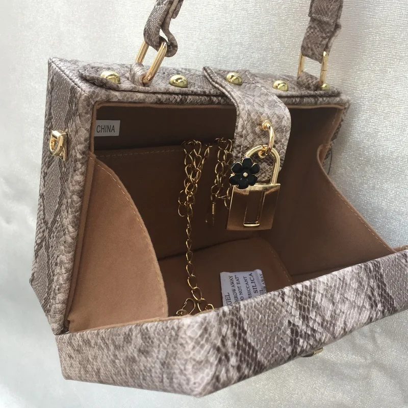 Women\'s Fashion Small Handbag Snakes Skin Shoulder bag Fashion Box Bag Snakeskin Grain PU Leatherette All Seasons Casual Bag