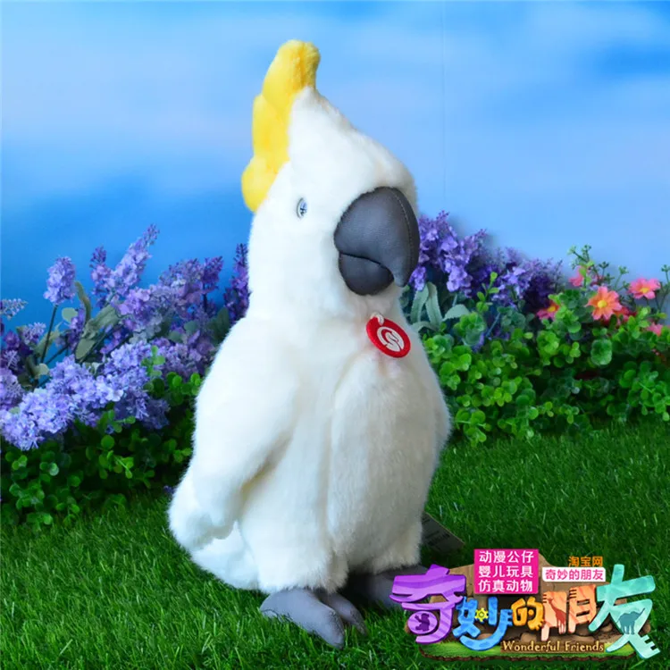 lovely plush simulation white parrot toy macaw toy cute white mara parrot toy gift about 26cm 0080