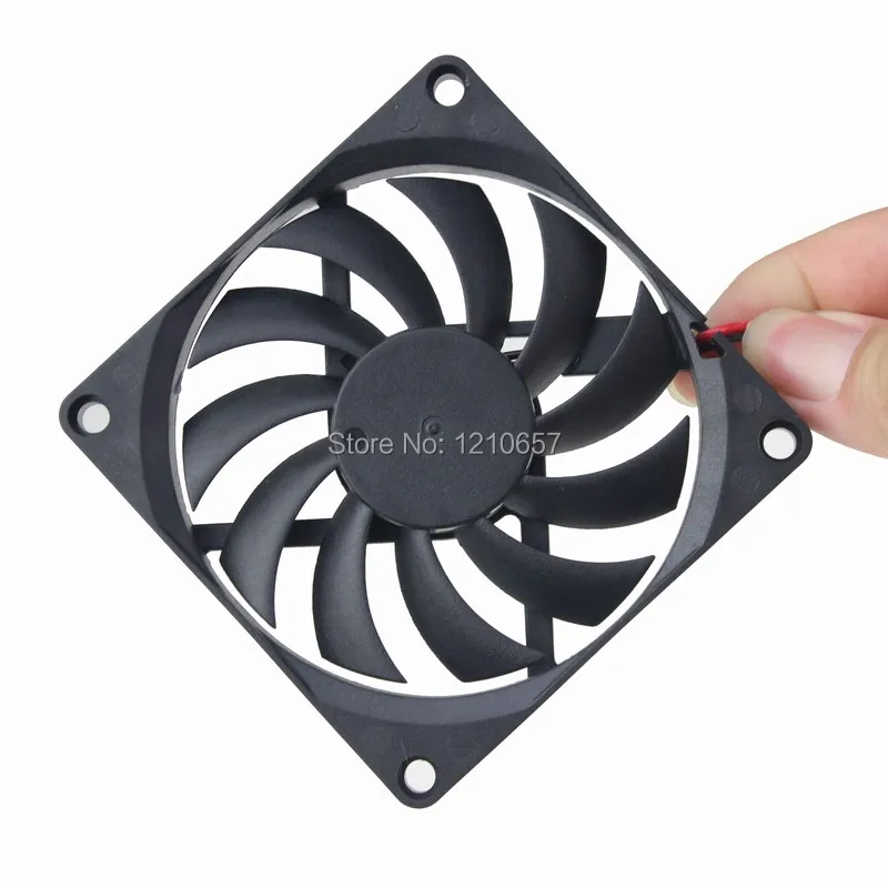 100PCS LOT Gstime 8010S 8cm 80x80x10mm Radiator Cooler Cooling DC 5V 2Pin Plastic Brushless Fan