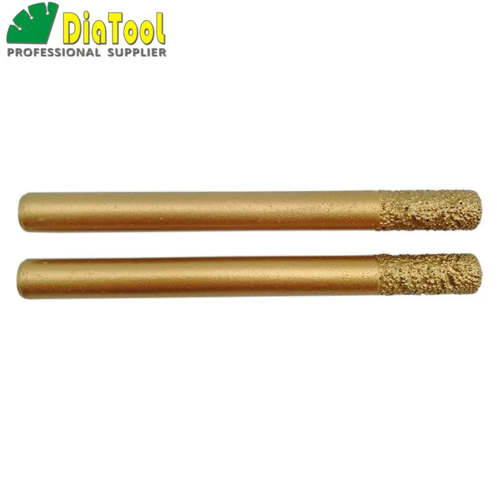 DIATOOL 2 sztuk CNC końcówki do grawerowania do kamienia (8/20mm) Ball-end, proste diamentowe wiertła, lutowane próżniowo diamentowe wiertła