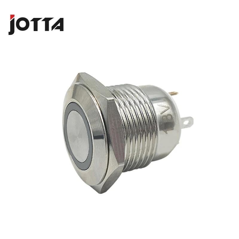 GQ16F-10E/J 16mm LED light ring lamp type metal push button switch with Flat round