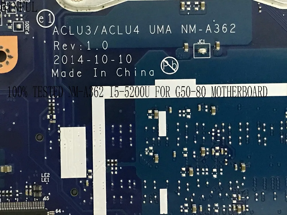 FAST SHIPPING AVAILABLE  ACLU3/ALCU4 UMA NM-A362  NM-A272 LAPTOP MOTHEBOARD FOR LENOVO G50-80 / G50-70 ONBOARD I5 PROCESSOR.