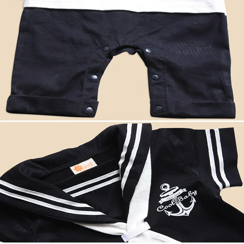 Marinha Marinheiro Macacão do bebê meninos, Roupas recém-nascidas, Macacões meninos do bebê, Shortall 100% Algodão, Costume Seaman, Roupas para