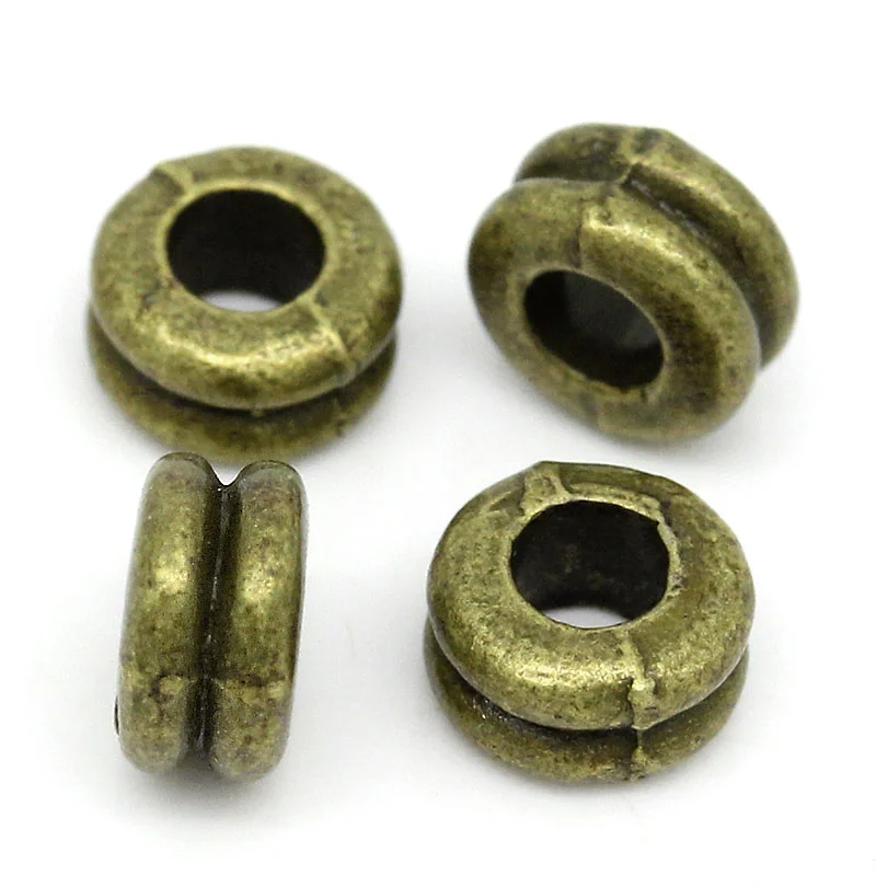 DoreenBeads Spacer Beads Dumbbell Metal Antique Bronze Color DIY Making Jewelry Findings 6mm x 3mm,Hole:Approx 2.6mm,200PCs