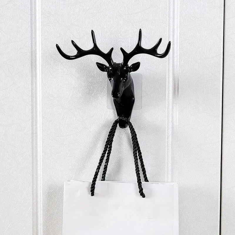 Bucks Wall Rack 3D Animal Deer Storage Holder for Room Hat Bag Key Jewelry Rack Plastic Deer Head Door Decor Hook Organizer