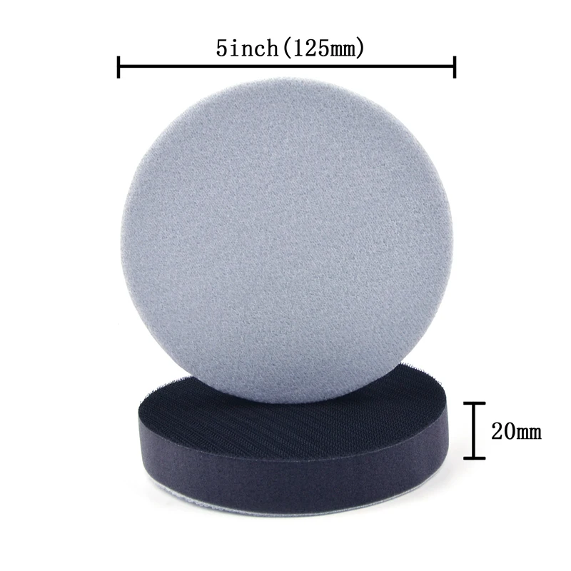 POLIWELL 5 Inch 125 mm Thickened Soft Sponge Interface Pad for Hook and Loop Sanding Disc Backing Buffering Pads (20MM Thick)