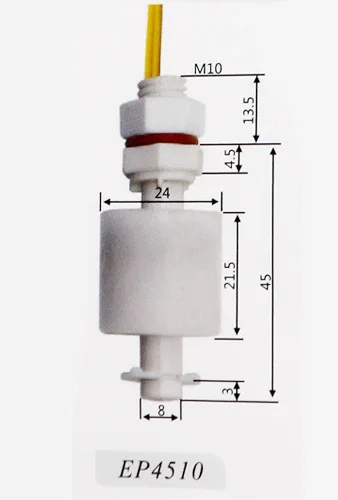 Hot M10*45mm 100V 220V Poly Propy Water Level Liquid Sensor Mini Float Switch ZP4510