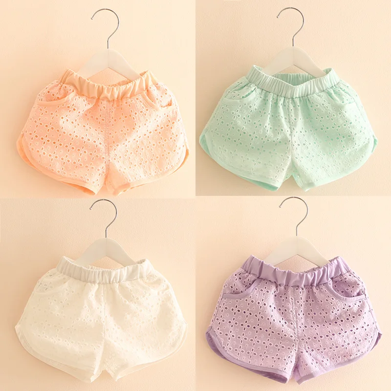 2024 Summer 2 3 4 5 6 7 8 Years Old Children\'S Clothing Embroidery Cute Sweet Princess Candy Color Cotton Kids Baby Girl Shorts