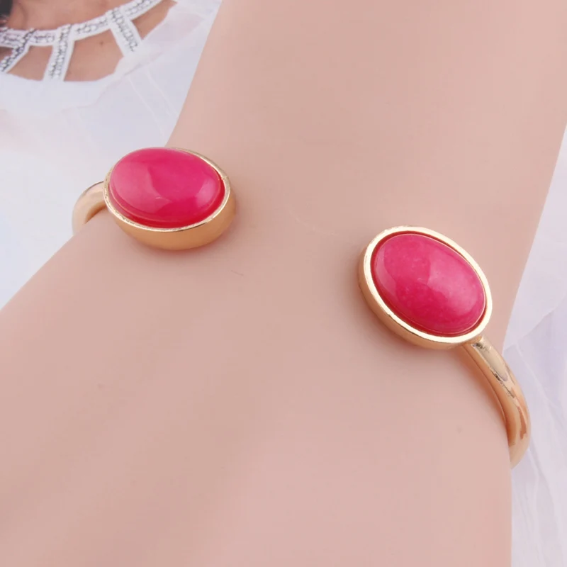 NeeFuWoFu Natural Stone Bracelets Bangles For Woman Copper Open Gradient Metal Manual National Wind Charm Jewelry Gift bracelet