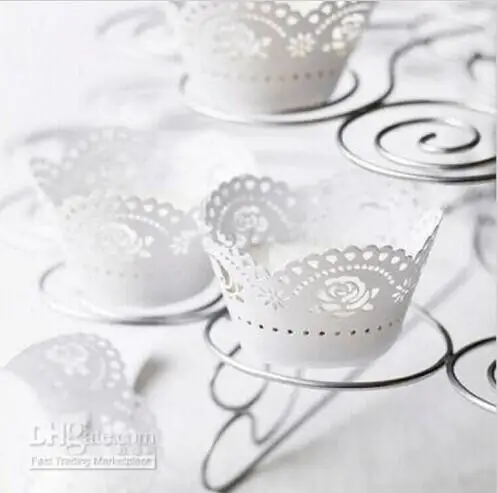 New Laser Cut Filigree Cupcake Wrapper Around The Edges Cake Liners Decorating Box For Wedding Baby Shower Favor Supplies 200 De