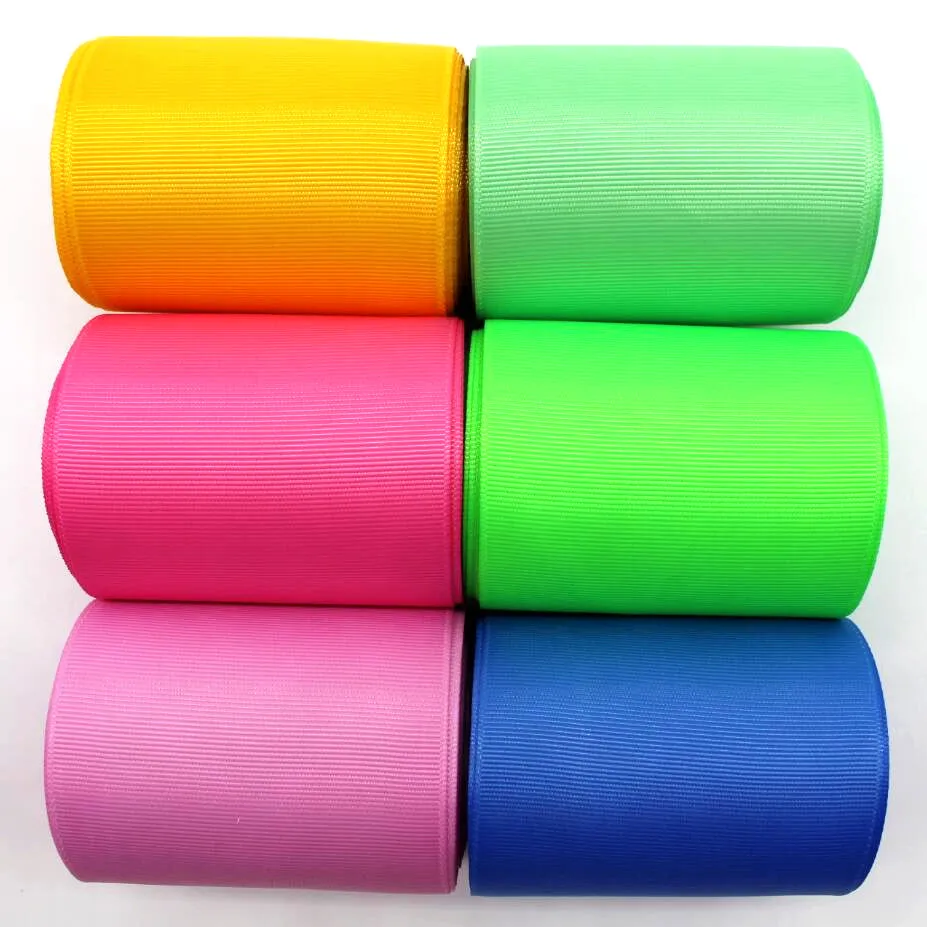 Cinta de Color sólido hecha a mano para envolver regalos, lazos para la cabeza, decoración del cabello, ropa, grogrén, 50MM, 5 yardas, 10 yardas