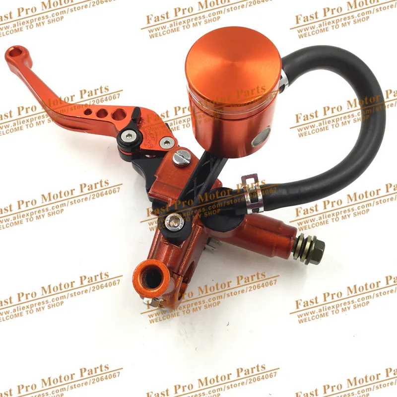 Hydraulic Brake and Clutch Lever for Dirt Bike Pit Bike  With Mirror Mounts motorcycle motocross CNC Oil Cup Orange Colour