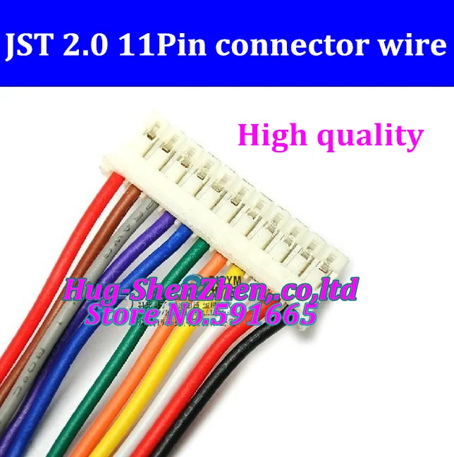 

Free shipping PH2.0 11-pin JST PH2.0 11pin connector with cable 500mm length wire 22AWG