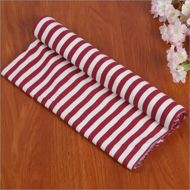 wholesale eco-friendly red white/blue white stripes printed fabric cotton and linen blended fabric for tablecloths/curtains