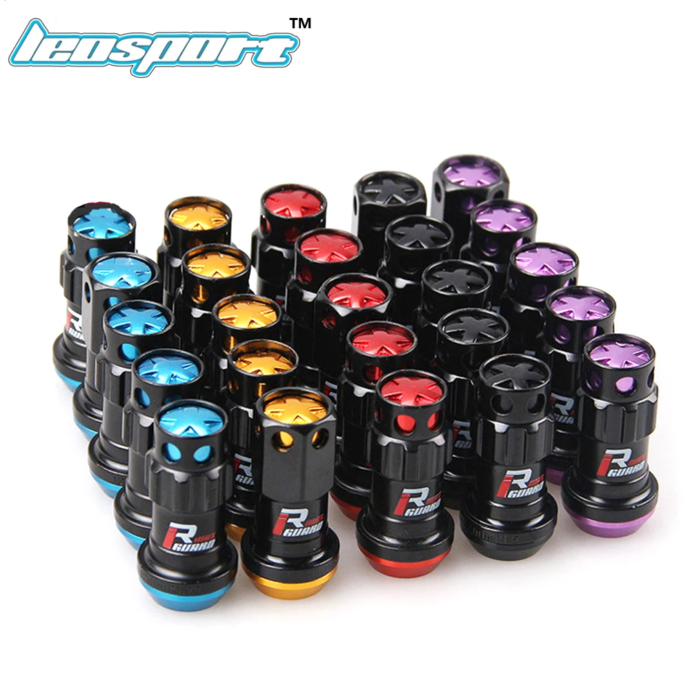 Leosport-New Style Wheel Nuts Iron Racing Lug Nuts 20pcs lock racing lug nuts + 2 set security key Wheel Screw Nuts