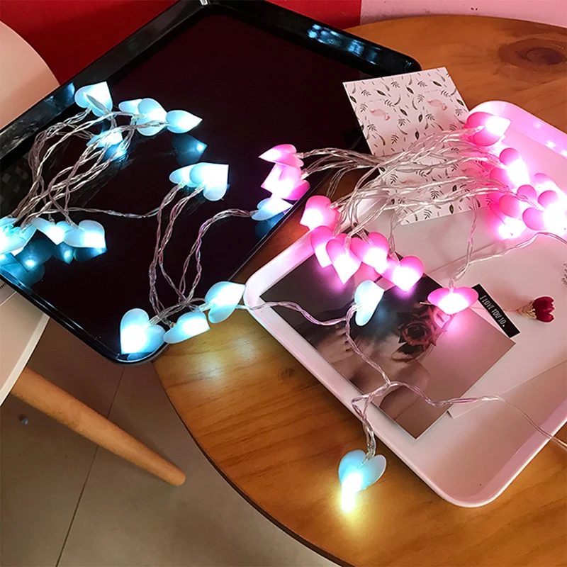 LED Fairy Lights Love Heart Shape Battery Powered 1.5m 3m Led String Light Holiday Wedding Christmas Party Led Lights Decoration