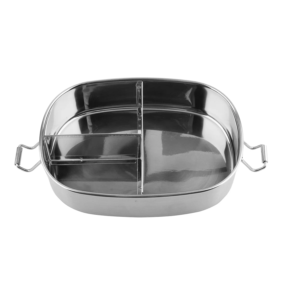 Stainless Steel Lunch Box with Three Compartments Bento Food Container Food Snack Metal Lunch Box for Kids and Adult