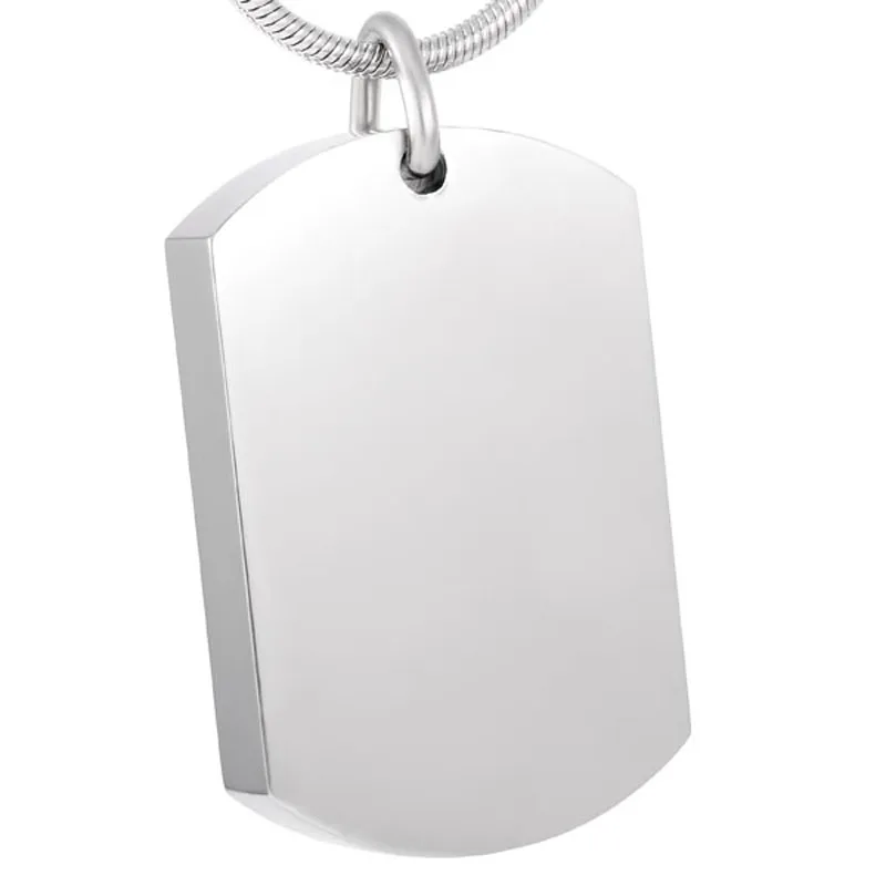 

IJD8416 Pet Ash Holder Stainless Steel Square Pendant Cremation Urn Pendant Funeral Jewelry Locket