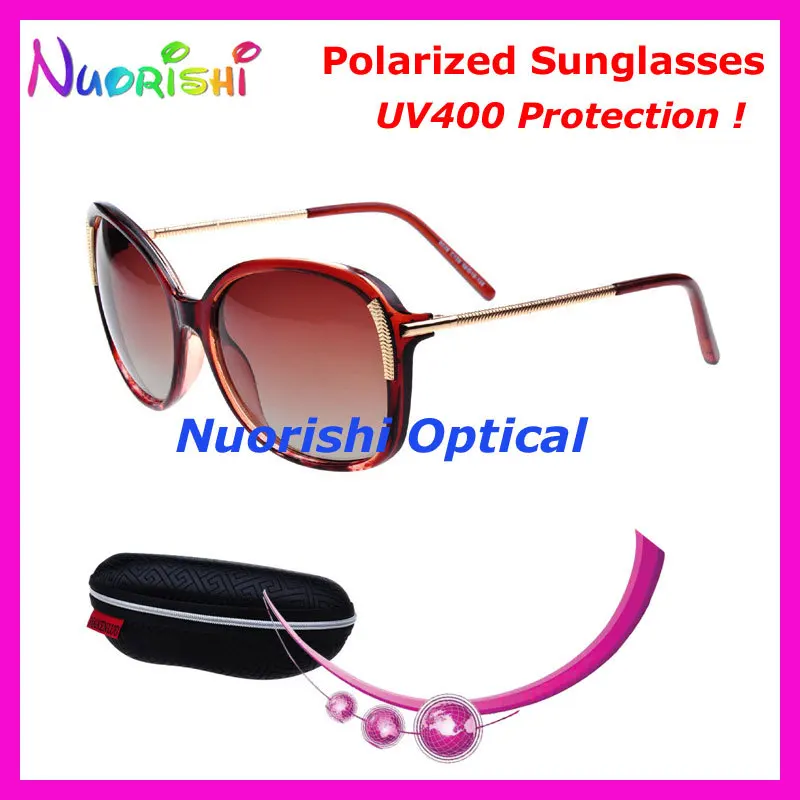 Gafas de sol polarizadas con protección UV400 para mujer, lentes de sol polarizadas para conducir, con estuche bonito, 8028P, envío gratis