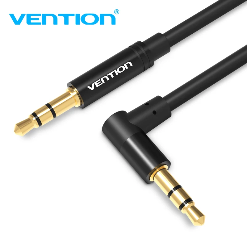 Vention 3.5mm Jack Audio Cable 3.5 kabel męski do męskiego Audio 90 stopni kątowy przewód AUX do słuchawek samochodowych MP3/4 przewód Aux 1m