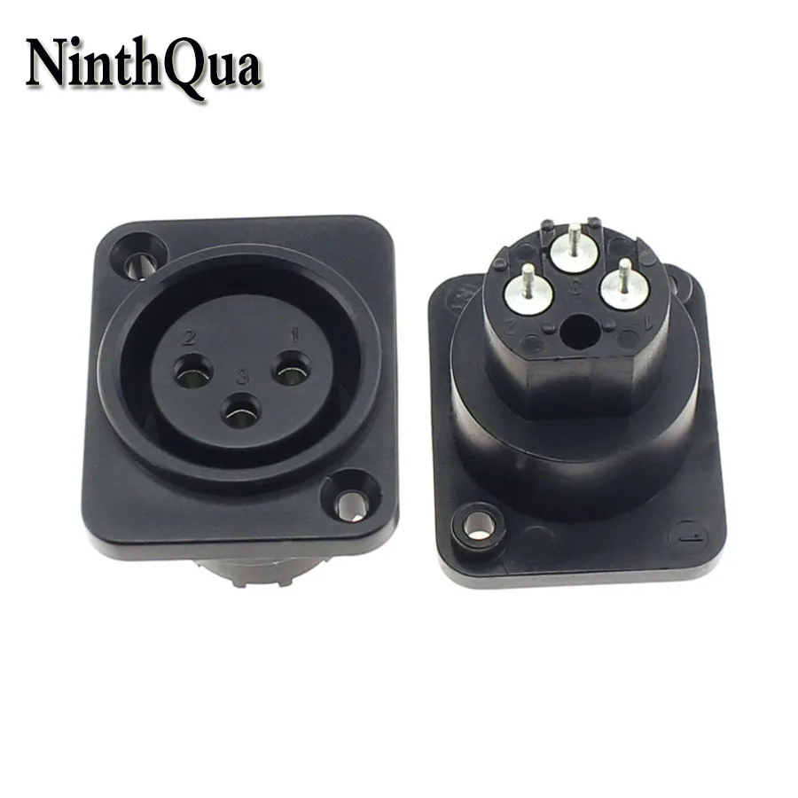 

NinthQua 2pcs XLR 3 Pin Female Panel Chassis Mount Socket 3P Plastic Locking Audio MIC Connector Adapter 32x26mm