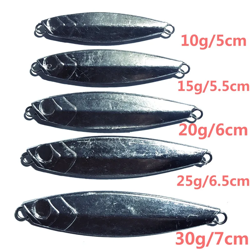 Ufishing Unpainted Jigging Fishing Lures 1Pcs/Lot Small Lead Fish Bait 10g 15g 20g 25g Metal Jigs Carp Fishing