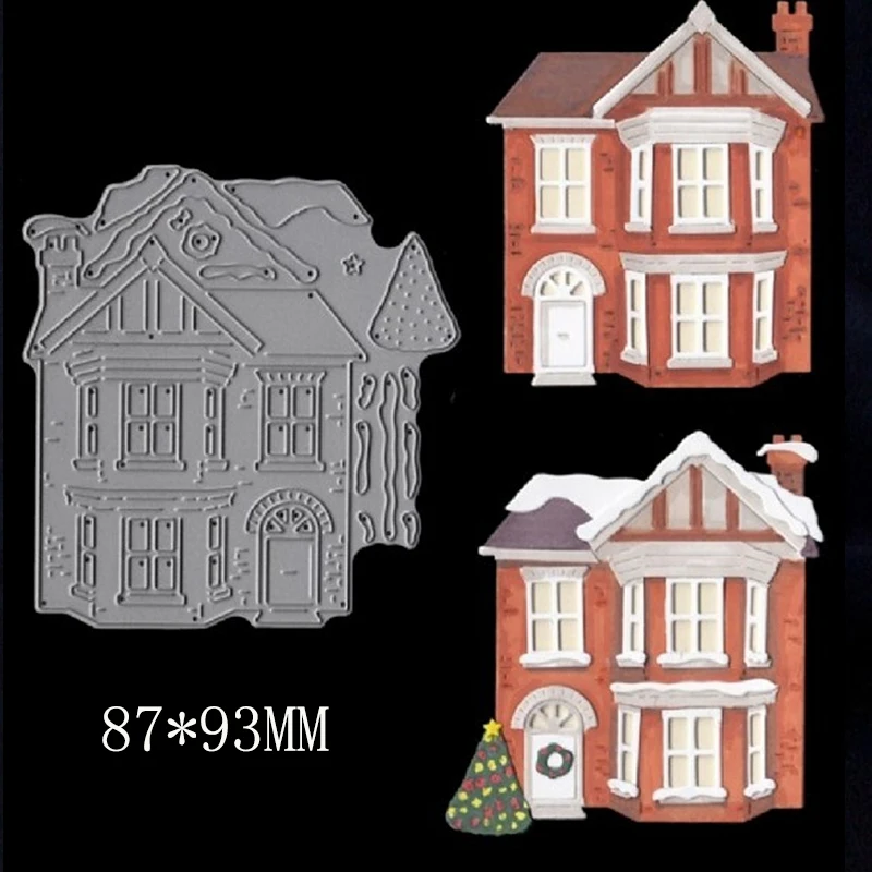 Victorian House&Snow Metal Cutting Dies New Stencils DIY Scrapbooking DIY Paper Cards Craft Making Craft Decoration 87*93MM