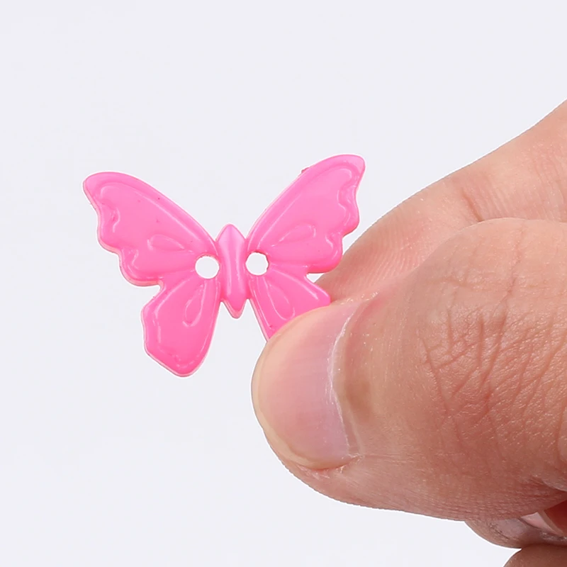 100pcs/lot Resin Butterfly Button DIY Sewing Tools Plastic butterfly buttons Garments Accessories Kids Handmade Button Craft